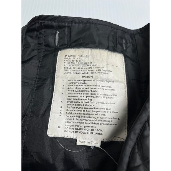 Rothco Field Jacket M-65 Military Liner Jacket XXL - Picture 4 of 4